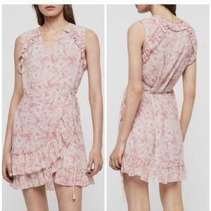 All Saints Priya Petal Sleeveless Wrap Dress Size Small